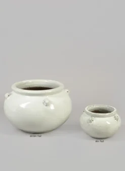 Jakarta Bowl Clay & Ceramic Planters, Cloud White