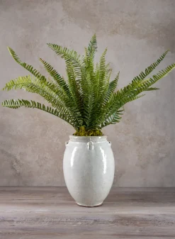 Jakarta Clay & Ceramic Urn Planters, Cloud White
