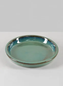 Laos Teal Glazed Clay & Ceramic Saucer