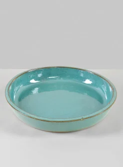 Laos Teal Glazed Clay & Ceramic Saucer
