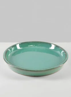 Laos Teal Glazed Clay & Ceramic Saucer