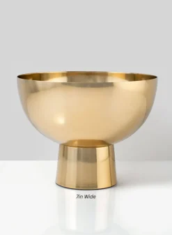 Le Mans Gold Finish Pedestal Stainless Steel Bowl