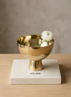 Le Mans Gold Finish Pedestal Stainless Steel Bowl