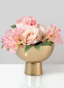 Le Mans Gold Finish Pedestal Stainless Steel Bowl