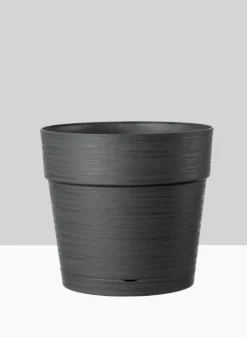 Loft Black Round Pot With Saucer