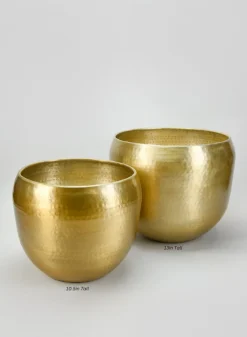 Madurai Brass Look Aluminum Indoor Garden Pot