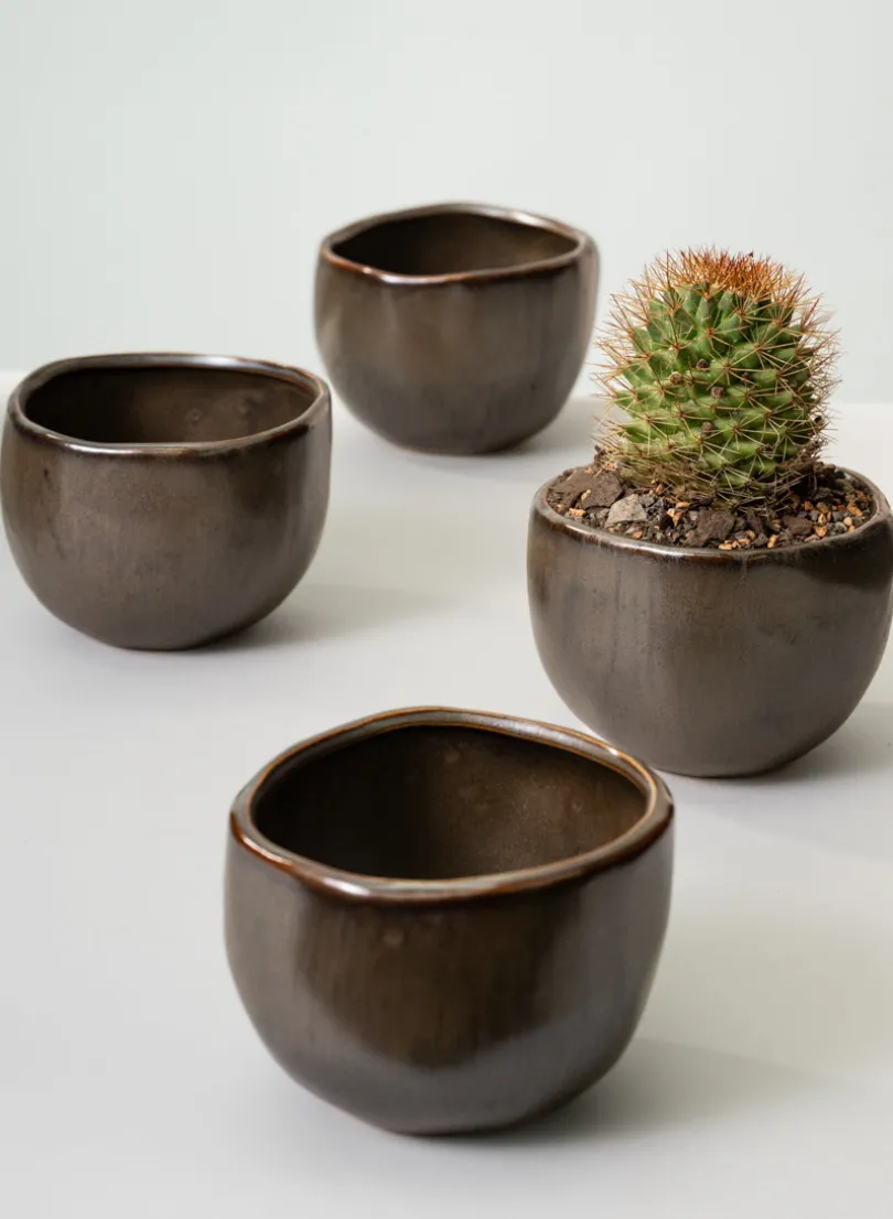 Mashiko Aged Brown Ceramic Bowl