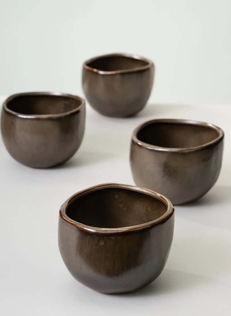 Mashiko Aged Brown Ceramic Bowl