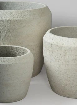 Meknes Fiber Cement Planters, Rustic White
