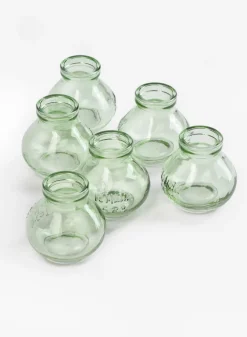 Mexican Green Glass Bud Glass Vases