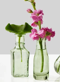 Mexican Green Glass Bud Glass Vases