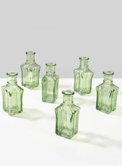 Mexican Green Glass Bud Glass Vases
