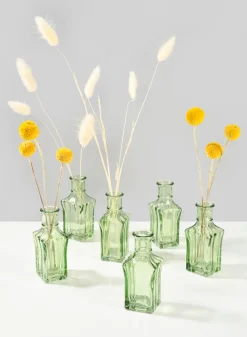 Mexican Green Glass Bud Glass Vases
