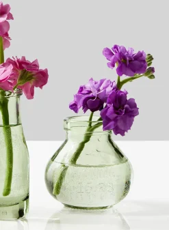 Mexican Green Glass Bud Glass Vases