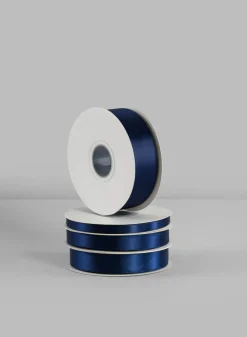 Navy Double Faced Satin Ribbon 50 Yard Spool