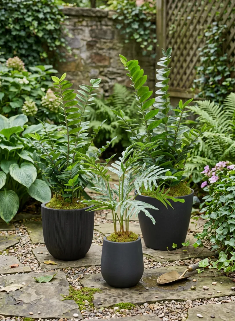 Palermo Black Real Look PVC Light Weight Bell Planter