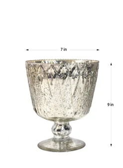 Patterned Silver Mercury Glass Coupes