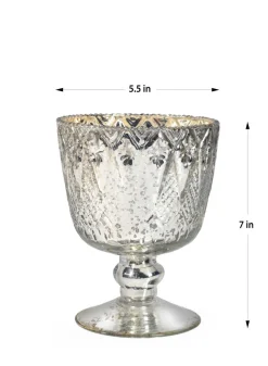 Patterned Silver Mercury Glass Coupes