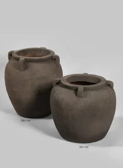 Petra Aged Black Amphora Vase