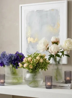 Pleated Glass Fishbowl Vase