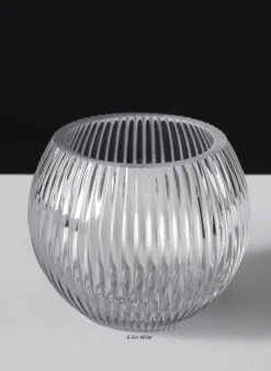Pleated Glass Fishbowl Vase