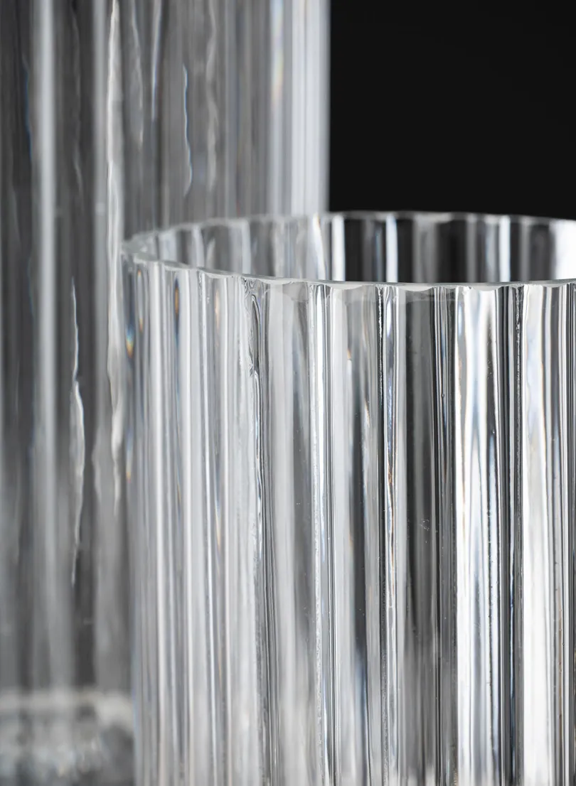 Pleated Glass Pedestal Hurricane