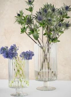 Pleated Glass Pedestal Hurricane