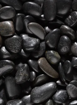 Polished Black Mini River Stones