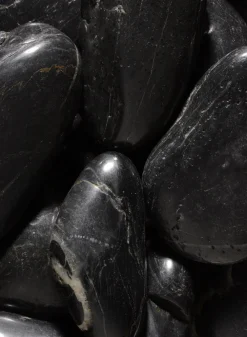 Polished Black River Stones