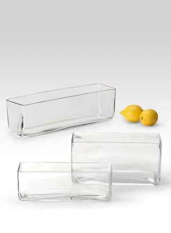 Rectangular Clear Glass Vases