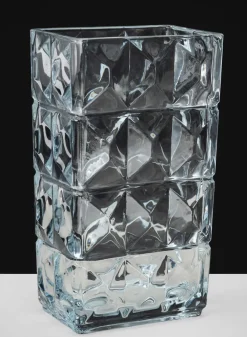 Rectangular Crystal Look Glass Vase
