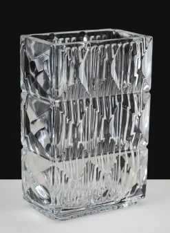 Rectangular Crystal Look Glass Vase