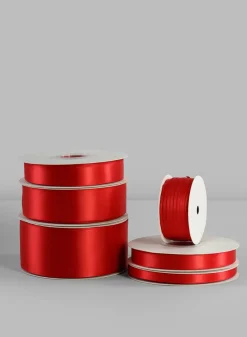 Red Double Faced Satin Ribbon 50 Yard Spool