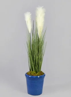 Rolled Rim Clay & Ceramic Planter, Santorini Blue