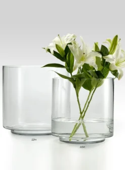 Round Glass Vase with Raised Bottom