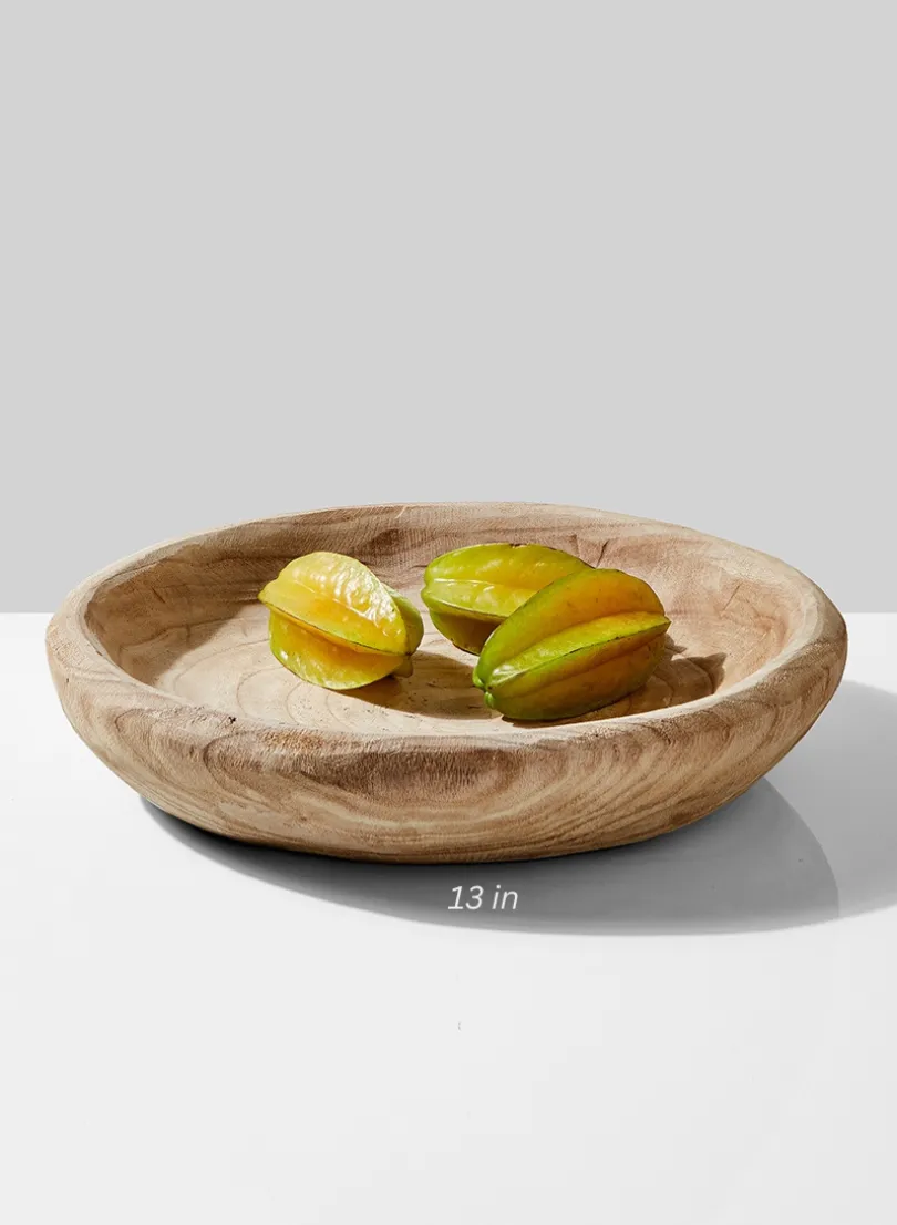 Round Paulownia Wood Tray