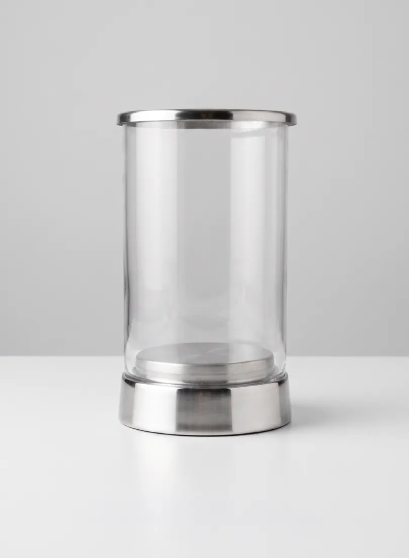 Silver & Glass Candle Hurricane