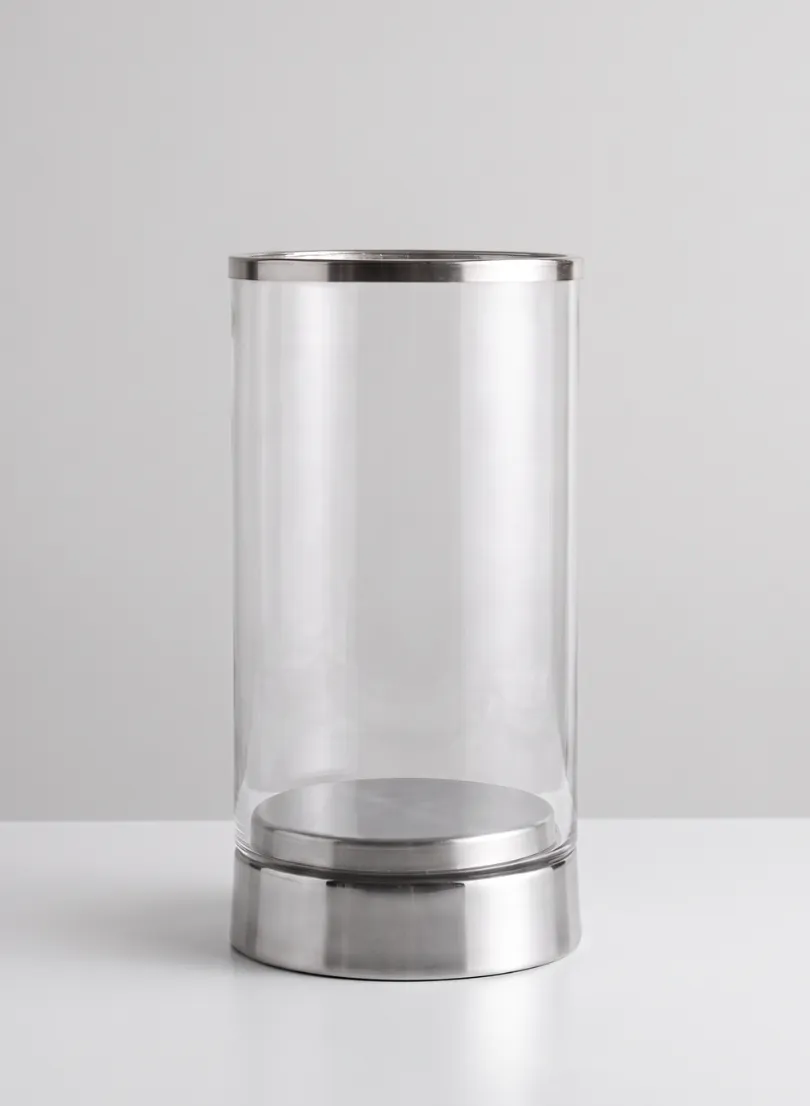 Silver & Glass Candle Hurricane