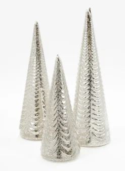 Silver Mercury Glass Table Christmas Trees
