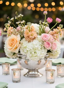 Silver Pedestal Brass Bowls