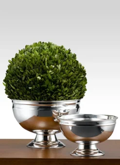 Silver Pedestal Brass Bowls