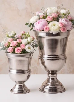 Silver Urn Metal Vase