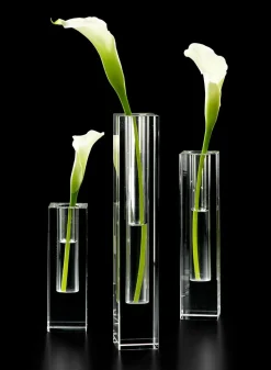Square Glass Crystal Bud Vases