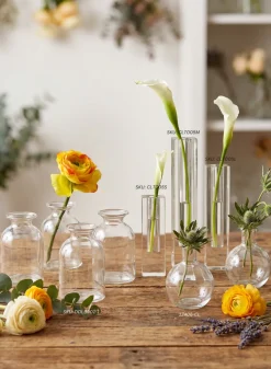 Square Glass Crystal Bud Vases