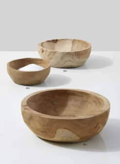 Teak Wood Bowls, Set of 4