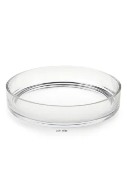 Transparent Low Glass Bowls, Set of 2