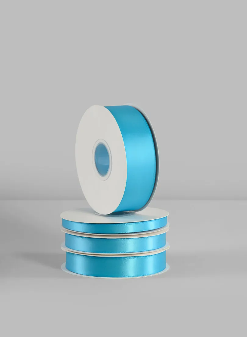Turquoise Double Faced Satin Ribbon 50 Yard Spool