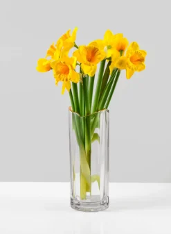 Waves Gold Rim Faceted Vase