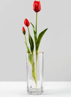 Waves Gold Rim Faceted Vase