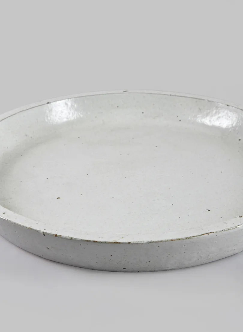 White Clay & Ceramic Saucer